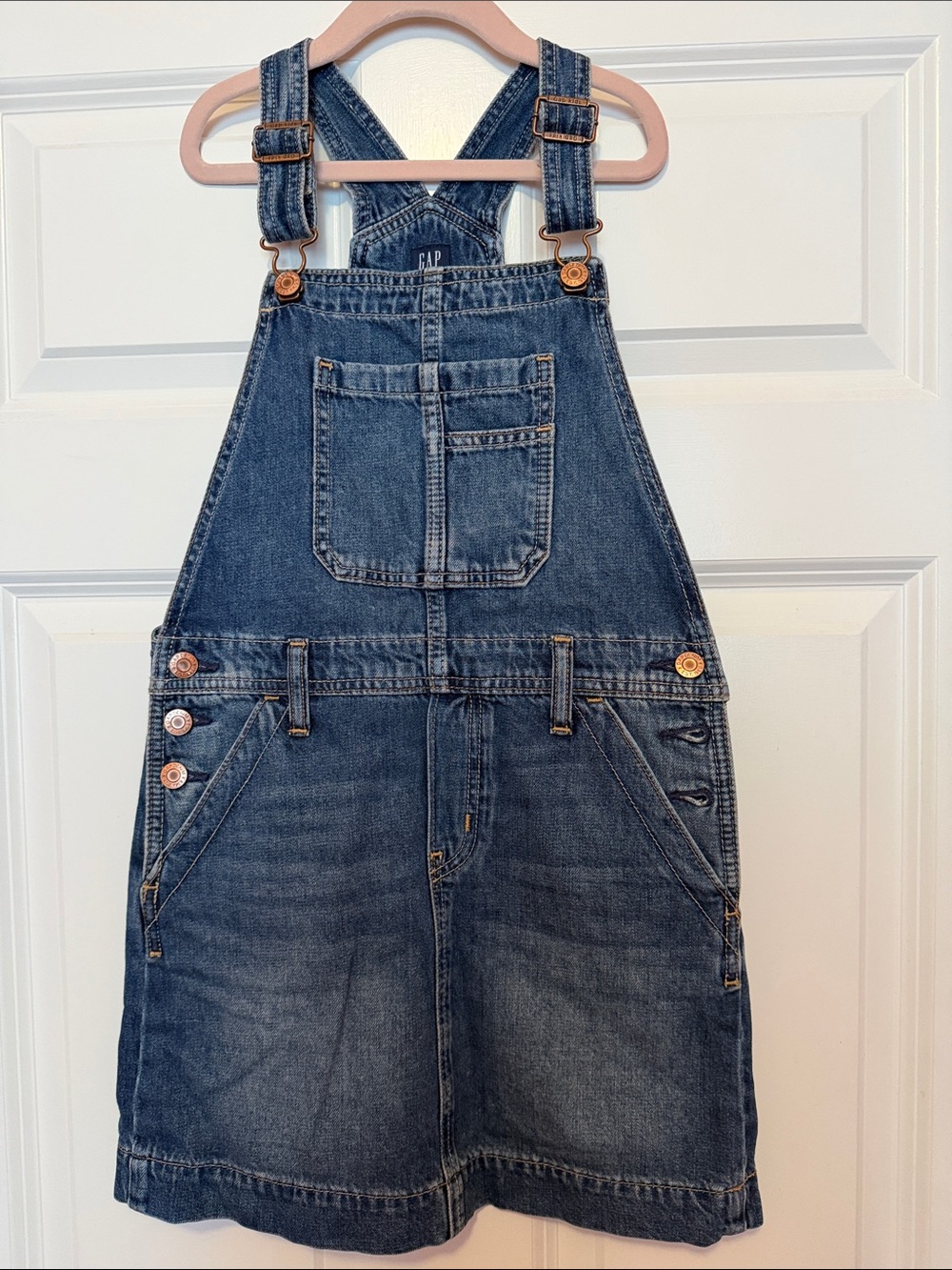 GAP Girls Dark Blue Denim Jumper Dress, Size M (8)